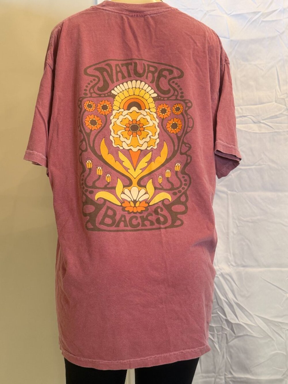 Naturebacks Flower Power Red Tshirt Adult XL - Picture 3 of 5